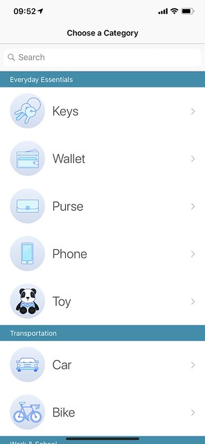 Tile Mate iOS App - Choose a Category