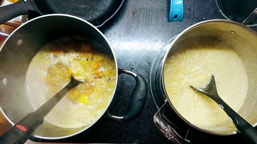 Winter Squash Soup + Potato Leek Soup Cooking