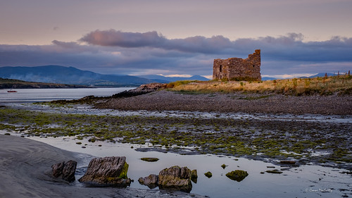mccarthys castle tower fort ruin building historic ballinskelligs kerry ireland beach ocean sea coast landscape sunset sunlight cloud wildatlanticway west atlantic