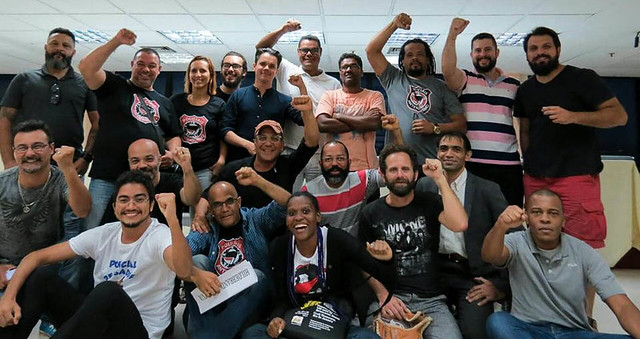 Participantes do seminÃ¡rio organizado pelos Policiais Antifascismo, no Rio de Janeiro - CrÃ©ditos: DivulgaÃ§Ã£o | Policiais Antifascismo