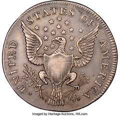 1792 Washington Getz Pattern Half Dollar plain edge reverse