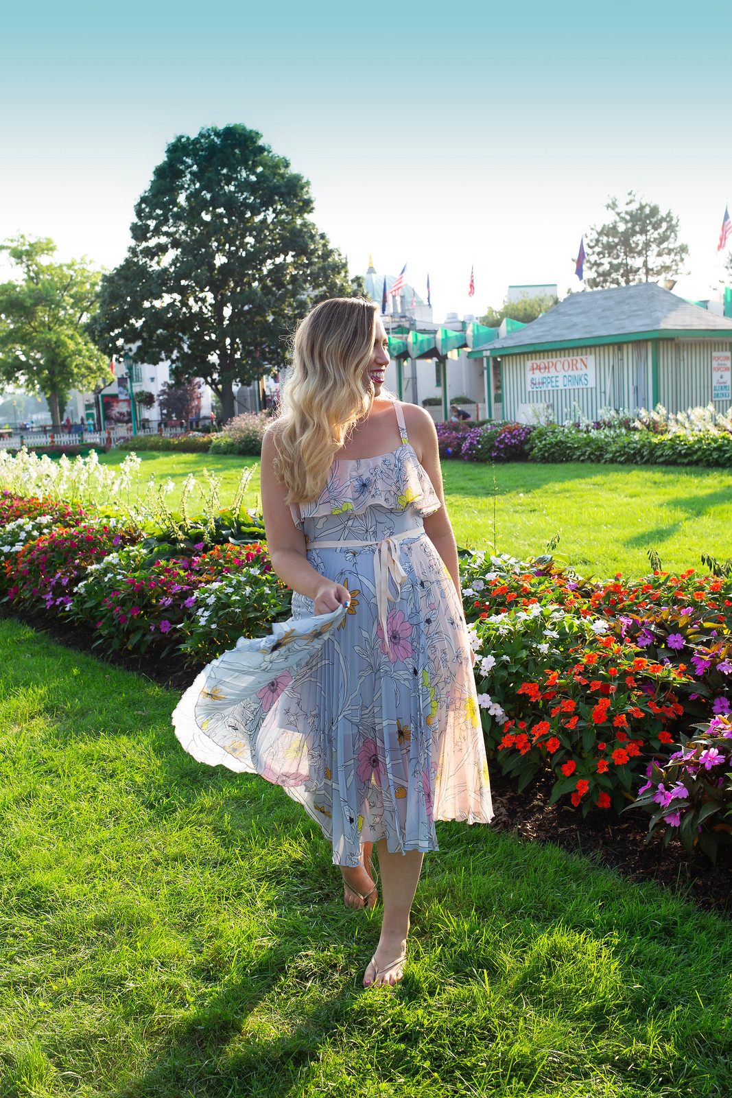 Topshop Pastel Pleated Midi Dress Nordstrom Westchester Playland Park Amusement Park Rye NY Currently Obsessed with Pleated Dresses