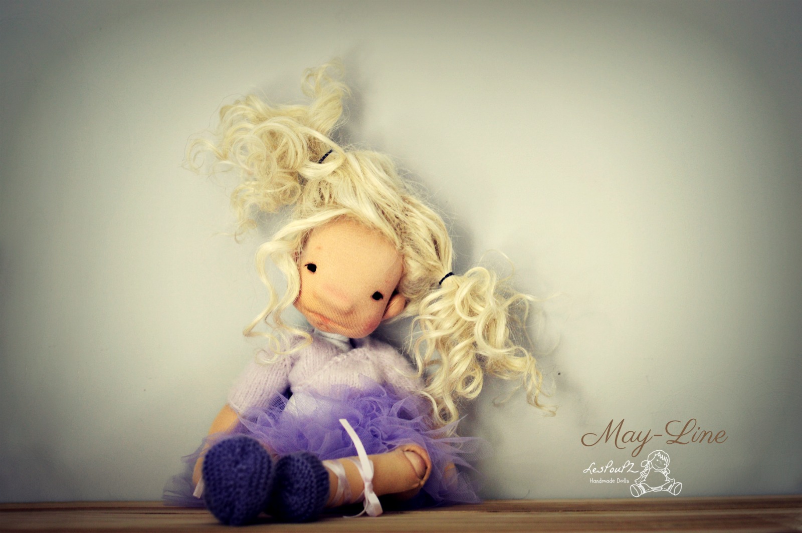 May-Line, 14 inches, Natural Fiber Art Doll by LesPouPZ