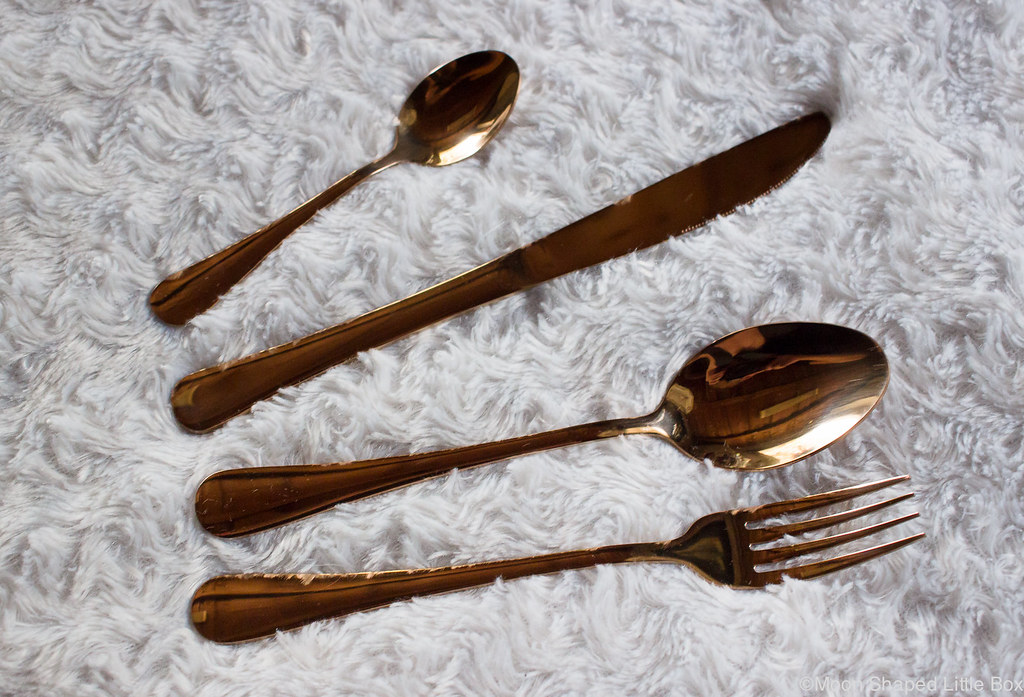 Cutlery, bronze colour, Bergner, Berlin Set, Bergner´s cutlery, aterimet, ruokailuvälineet