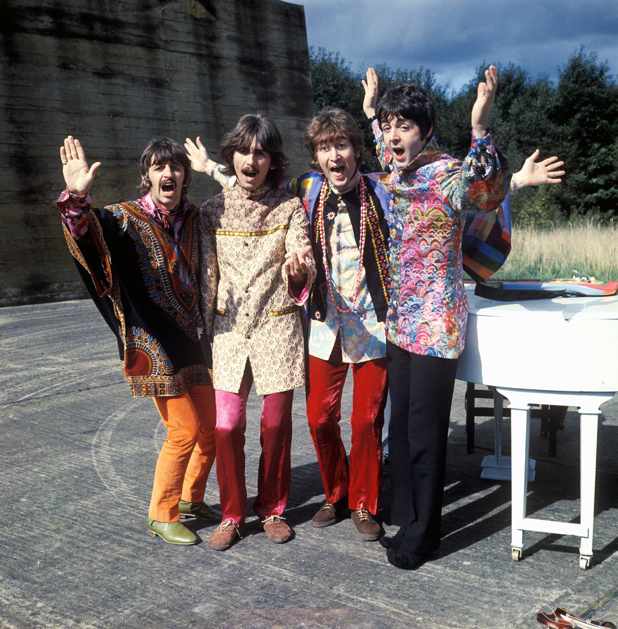 Press photo of The Beatles during Magical Mystery Tour.