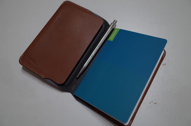 Belloy Notebook Coverキャラメルにカランダッシュエクリドール ほぼ日ノートを差し込み