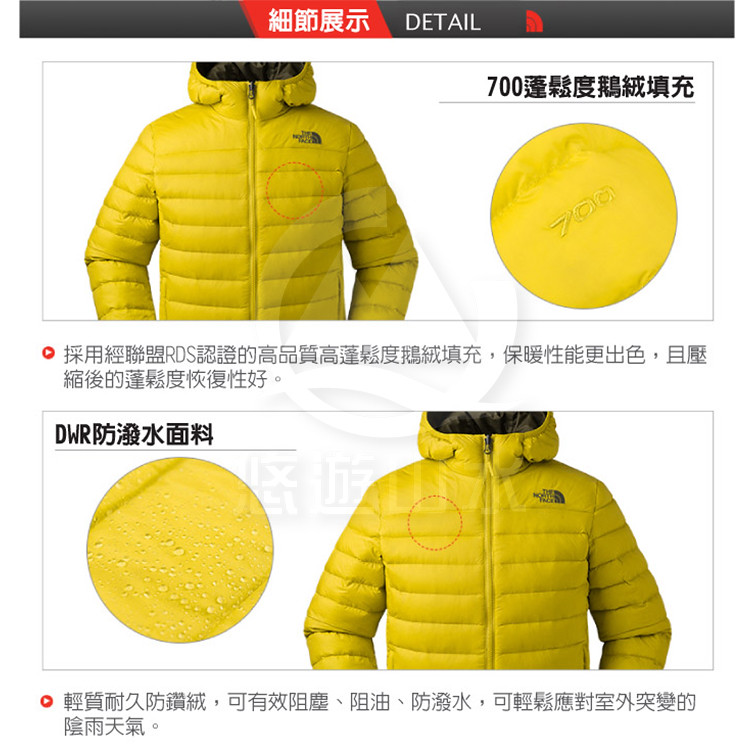 【The North Face 男 雙面兜帽羽絨外套《藍》】3KTE-VB5/保暖外套/連帽外套/戶外登山