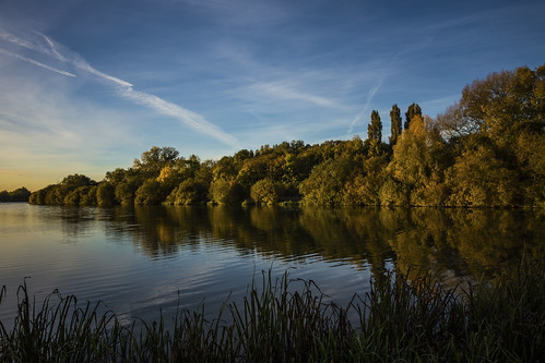 canon6d lake landscape waterscape water reflection trees nature outdoors sky blue clouds uk cambridgeshire