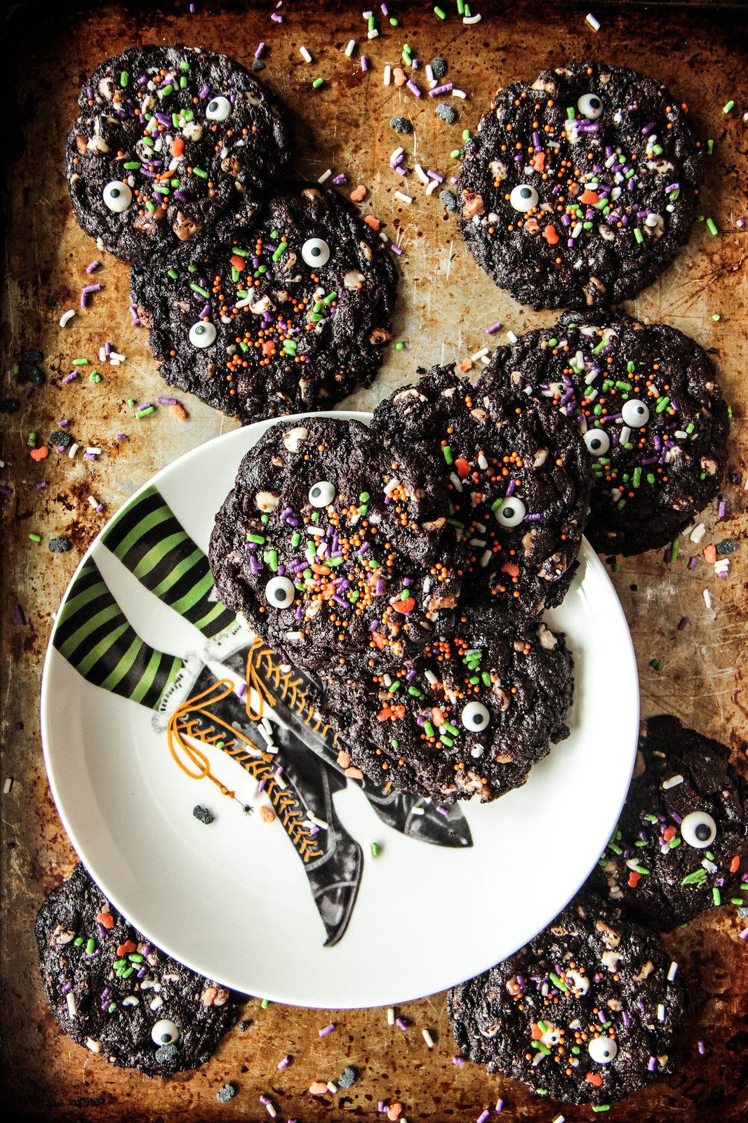 Flourless Chocolate Walnut Monster Cookies- gluten-free and vegan from Heather Christo