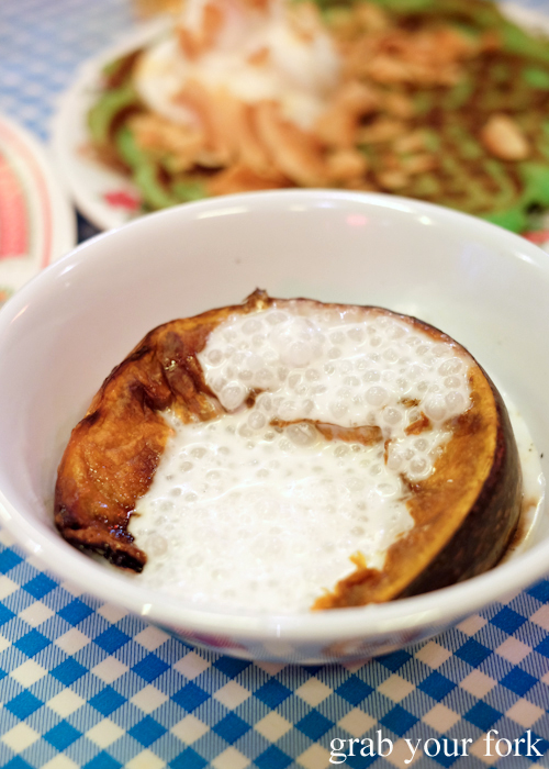 Bobor lapoav roasted pumpkin with tapioca and coconut milk at Kingdom of Rice in Mascot Sydney
