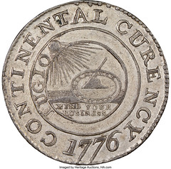 1776 Continental Dollar, CURENCY, Pewter obverse