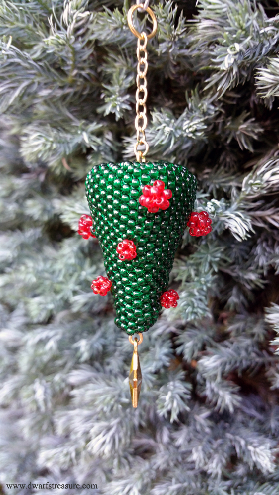 Beautiful beaded holiday charm for decoration