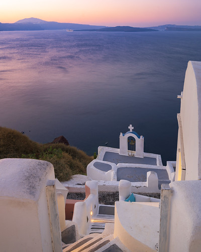 santorini hdr dri water bell steps stairs walkway church boat greece greek morning sunrise