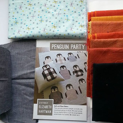 Now I've finished last year's Christmas project, I can start planning my #Christmascushionorwhateveryoufancyalong2018 project - penguins! . @appliqueensal gave me the pattern (thank you, Salley!) and I've rummaged through my stash to find suitable fabrics