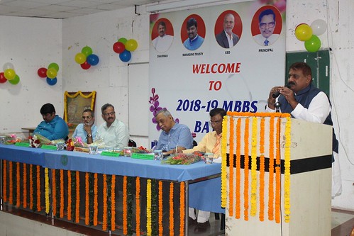 Dr. Tirupati Panigrahi speaks during Welcome Ceremony of MBBS students of batch 2018-19