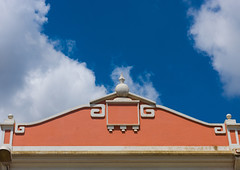 Top of an old portuguese colonial house against the sky, Luanda Province, Luanda, Angola