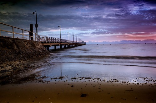 queensland australia pier sky sunrise beach