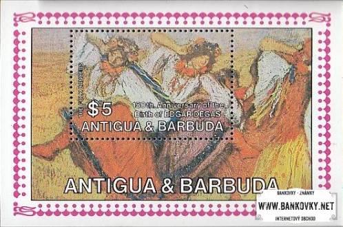 Známkový hárček Antigua a Barbuda 1984 Degas