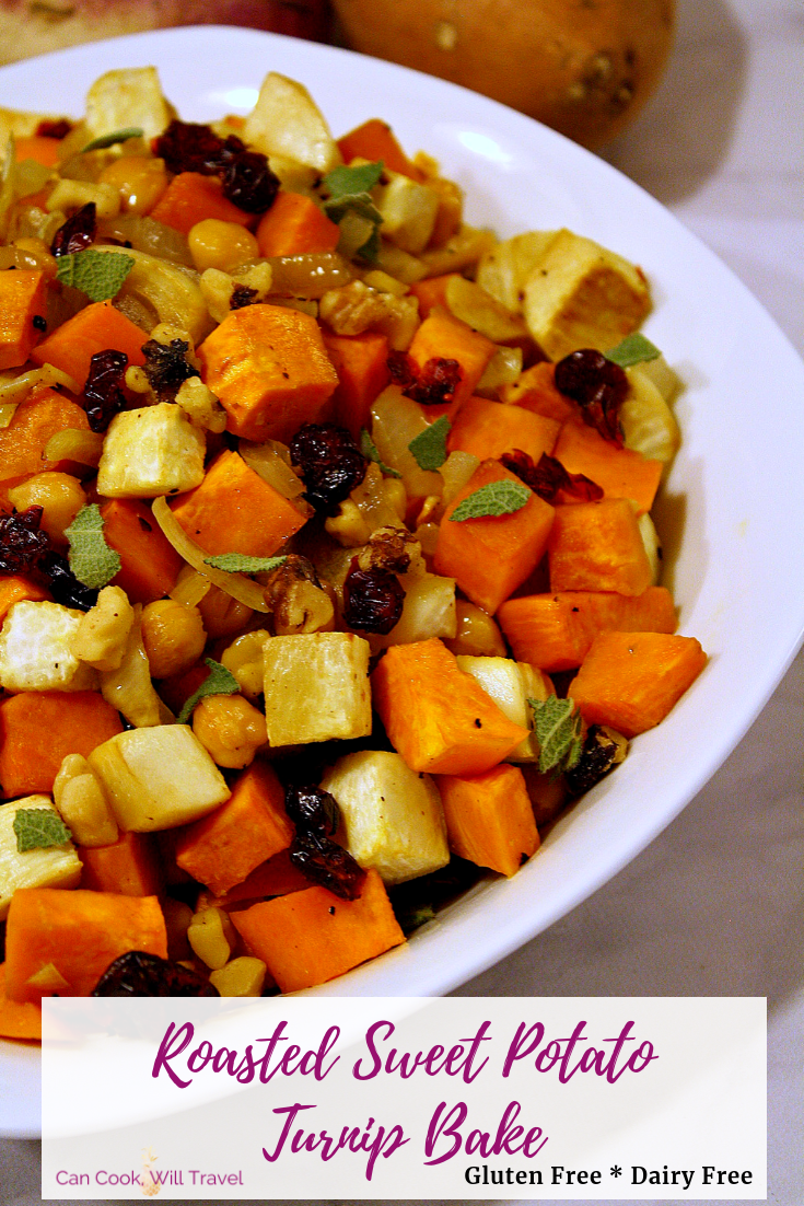 Roasted Sweet Potato Turnip Bake