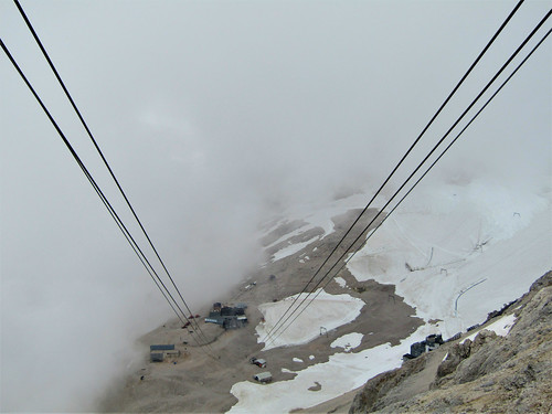 glacier lifts from top of the Zugspitze to Schneeferner Glacier