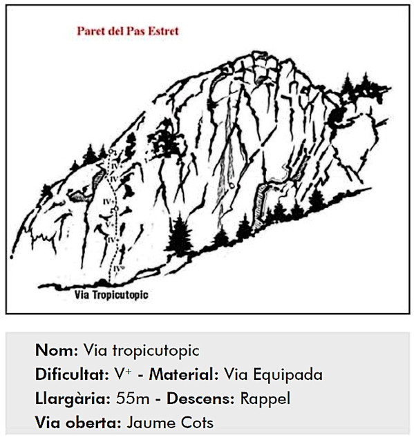 La Vall de Lord -05- La Pedra -01- Roc de Mitdia - Paret del Pas Estret -05- Paret Central -02-Vía Tropicutòpic (Cots)
