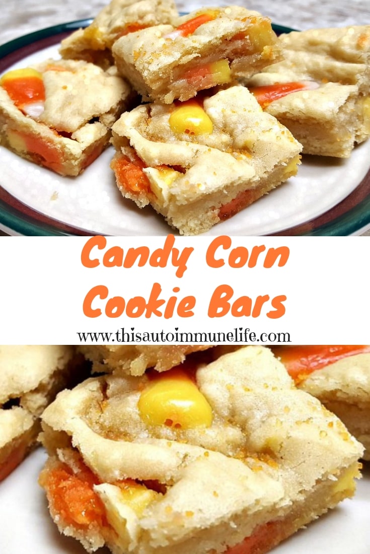 Candy Corn Cookie Bars from www.thisautoimmunelife.com