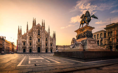 milan milano duomo cathedral italy europe architecture sunrise sculpture monument morning