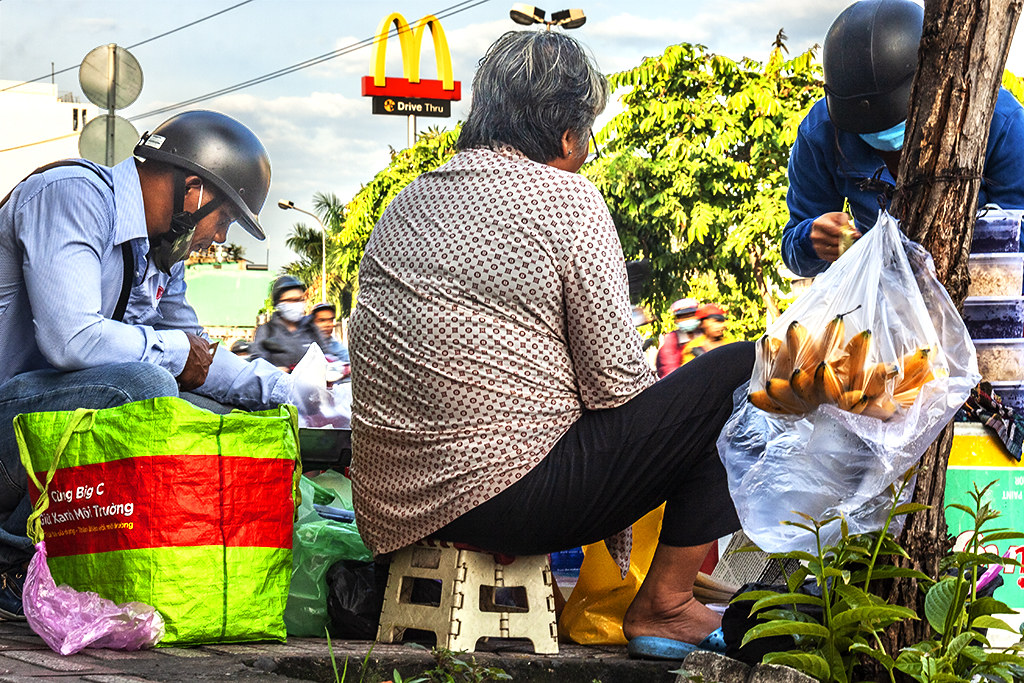 Pudding seller and McDonald's--Saigon