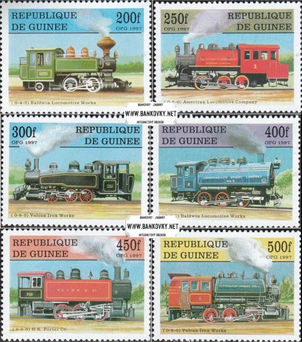 Známky Guinea 1997 Parné lokomotívy