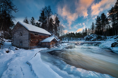 lapland finland oulanka river mill rapids snow ice clouds logan darklogan1 winter sunrise sonyilce7rm2 zeissze1528 cold