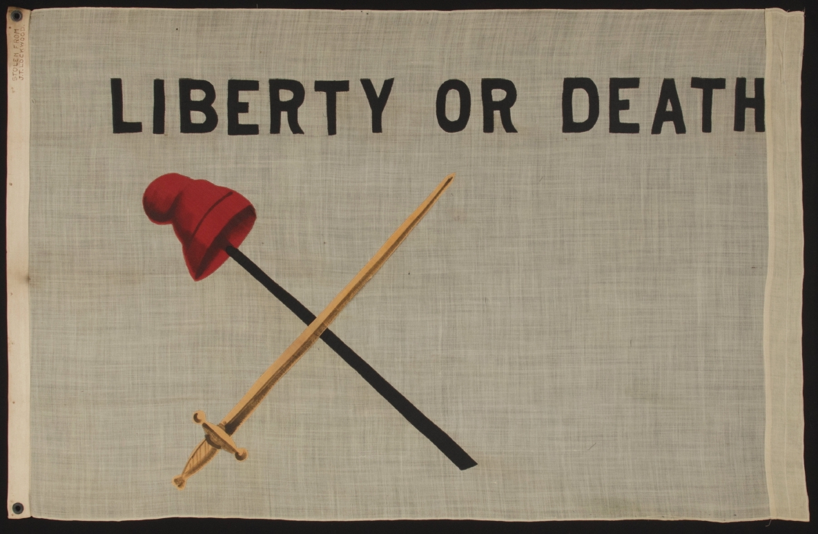 Battle of White Plains flag, captured from a New York militia unit by Hessians in the fall of 1776