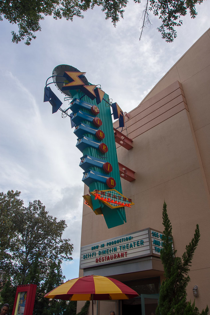 Exterior Sign for Sci-Fi Dine In Theater Restaurant Exterior Sign for Sci-Fi Dine In Theater Restaurant