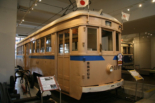 Yokohama Municipal Tram 1000 series in Yokohama Tram Museum, Yokohama, Kanagawa, Japan  /July 17, 2017