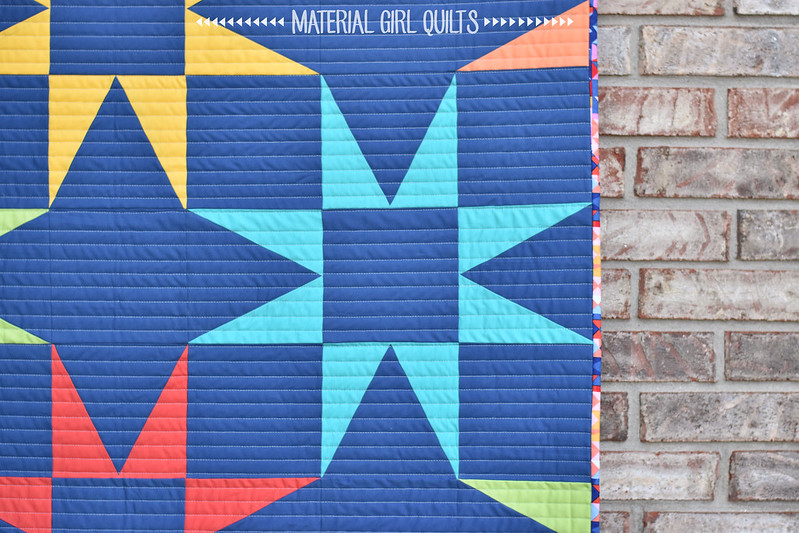 Seeing Stars crib size quilt by Amanda Castor of Material Girl Quilts