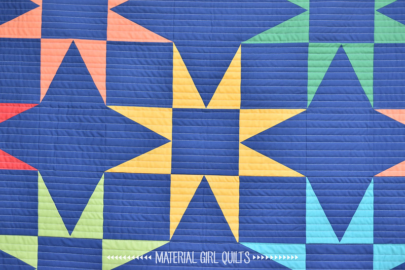 Seeing Stars crib size quilt by Amanda Castor of Material Girl Quilts
