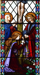 Blessed Virgin, St John and St Mary Magdalene at the foot of the cross (O'Connors, 1870)
