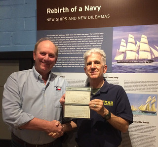 Texian Navy scrip donation Jeff Hunt and Mike Marotta
