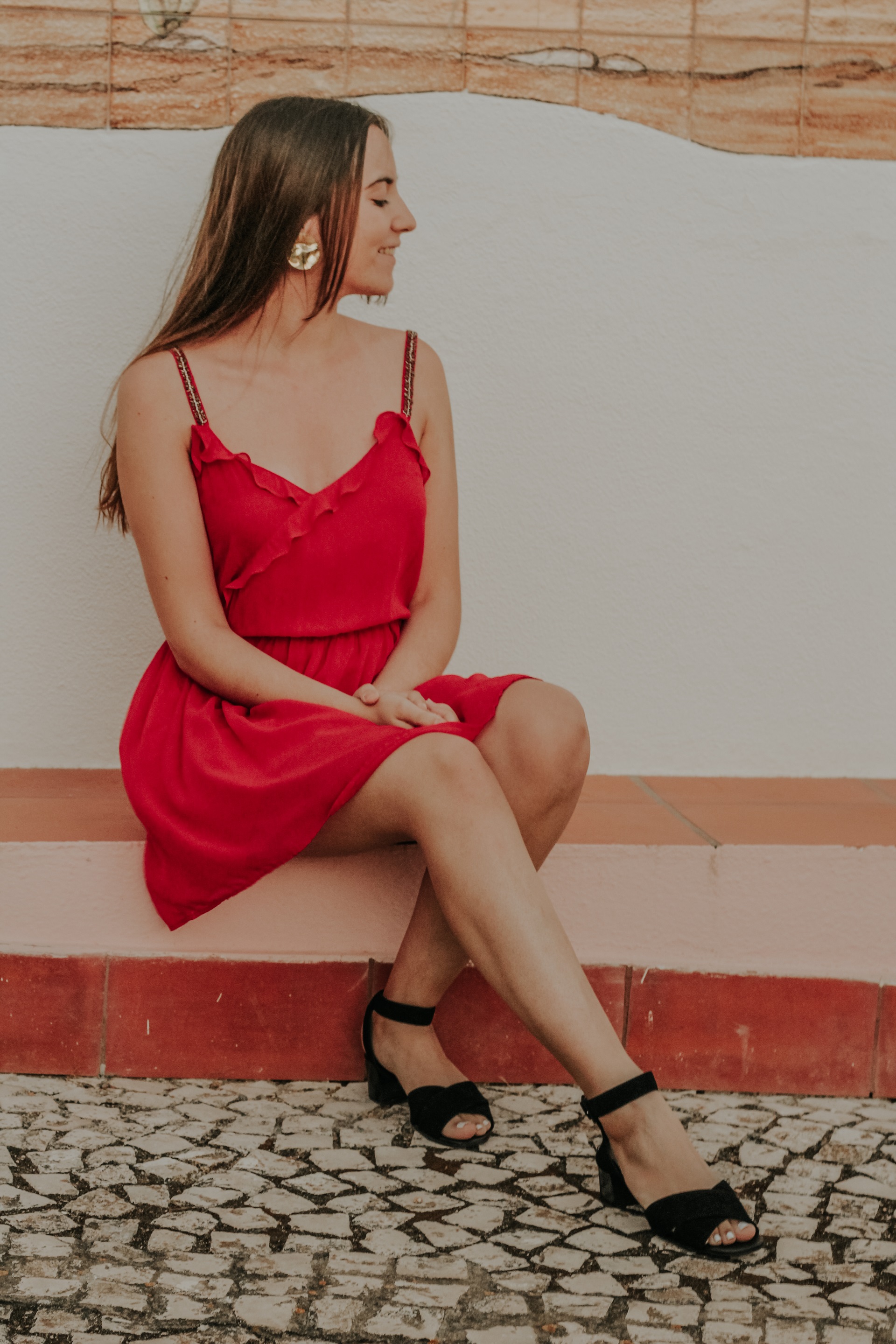zara_red_dress_outfit_rockport_sandals