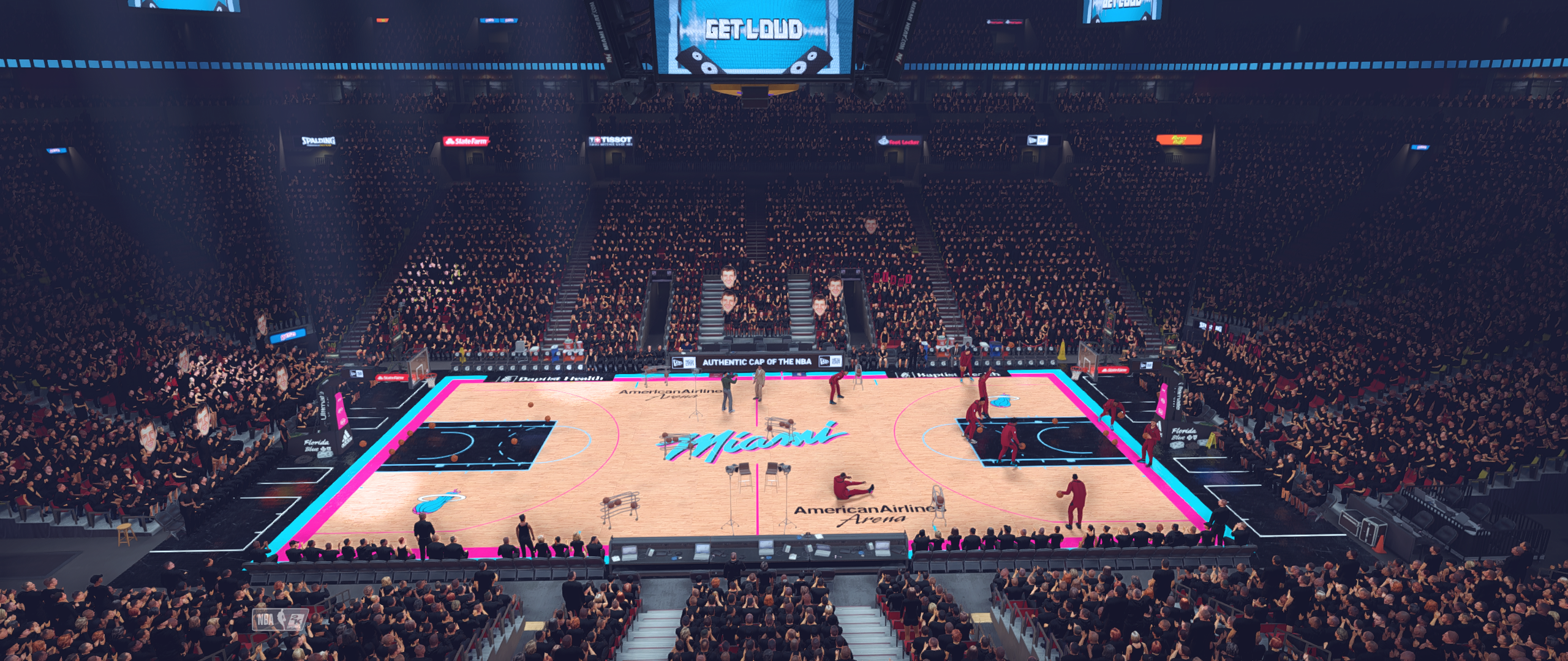 NBA 2K16 Screenshots - Miami Heat Vice Jerseys + Court