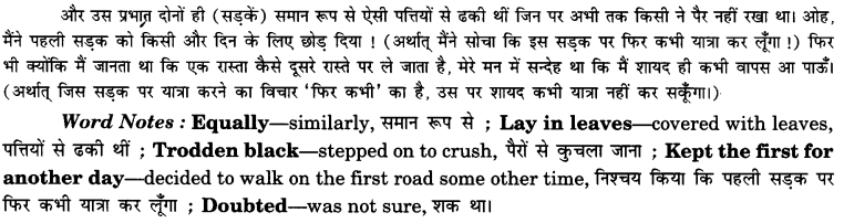 NCERT Solutions for Class 9 English Beehive Poem Chapter 1 The Road not taken Q.3