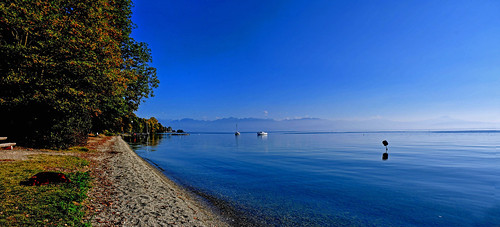 vaud suisse allaman d500 nikon nikonpassion lac léman lumière automne bleus plage panorama assemblage sable feuilles groupenuagesetciel fabuleuse
